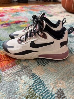 Nike Women’s React 270 Sneakers White Black with Pink and Tortioseshell